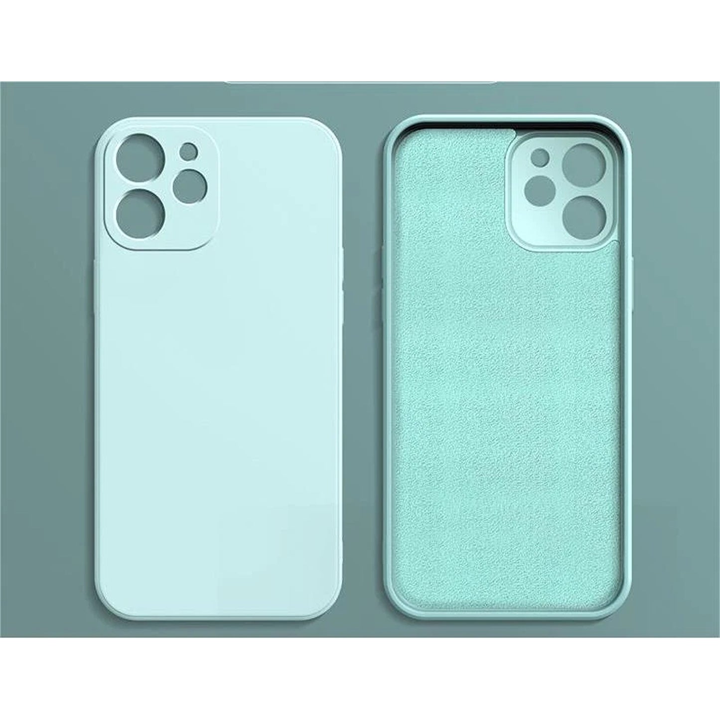 Cyan Silicone Shockproof Protective Case for iPhone 16 15 14 13 12 11 Pro