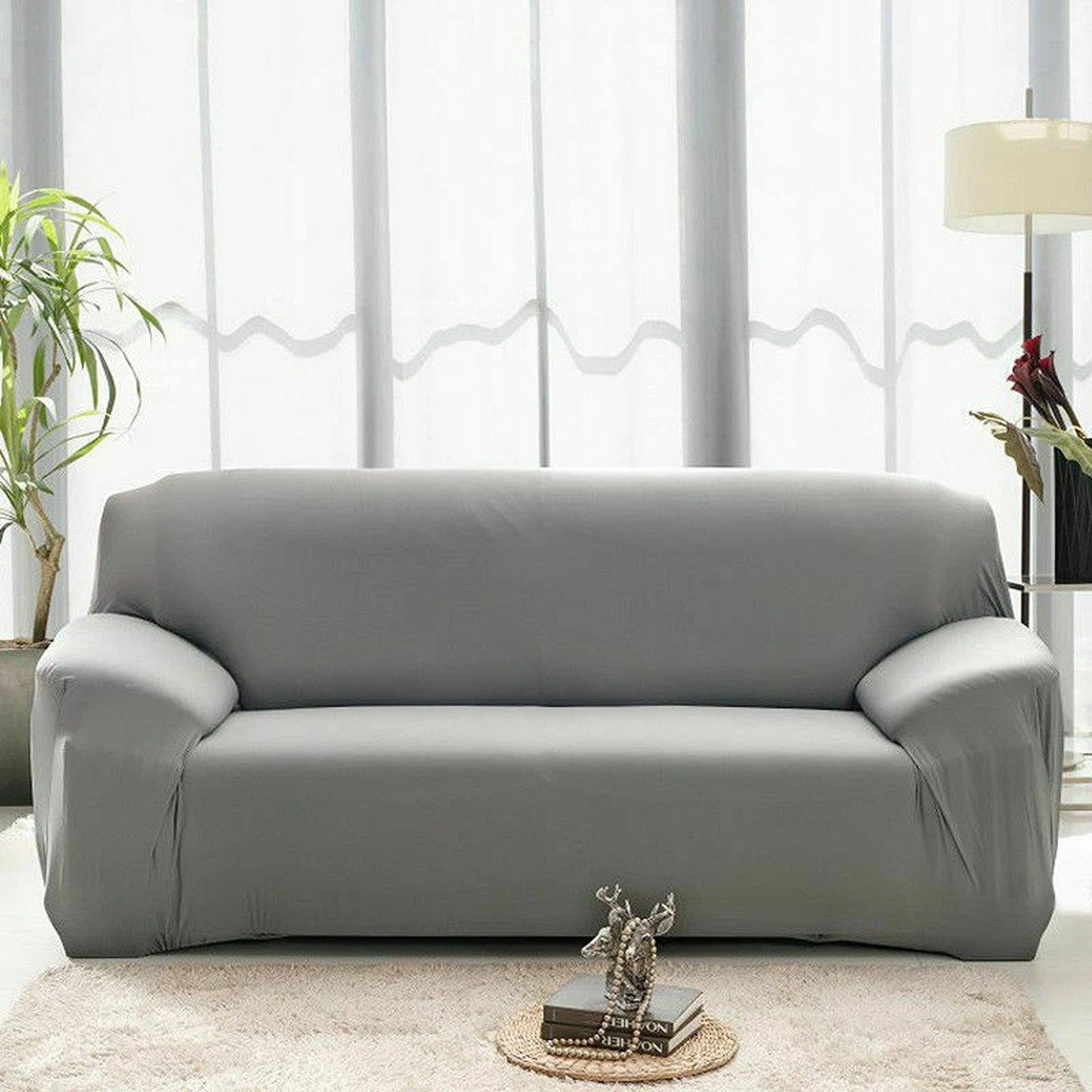 Stretch Sofa Slipcover Removable Couch Protector for 1 2 3 4 Seater - Grey