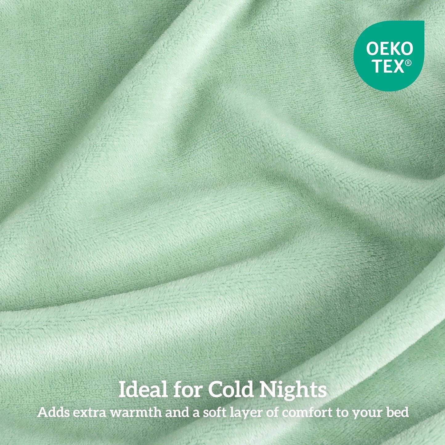 Sage Green Warm Flannelette Fitted Sheet and Pillowcase Set No Flat Sheet
