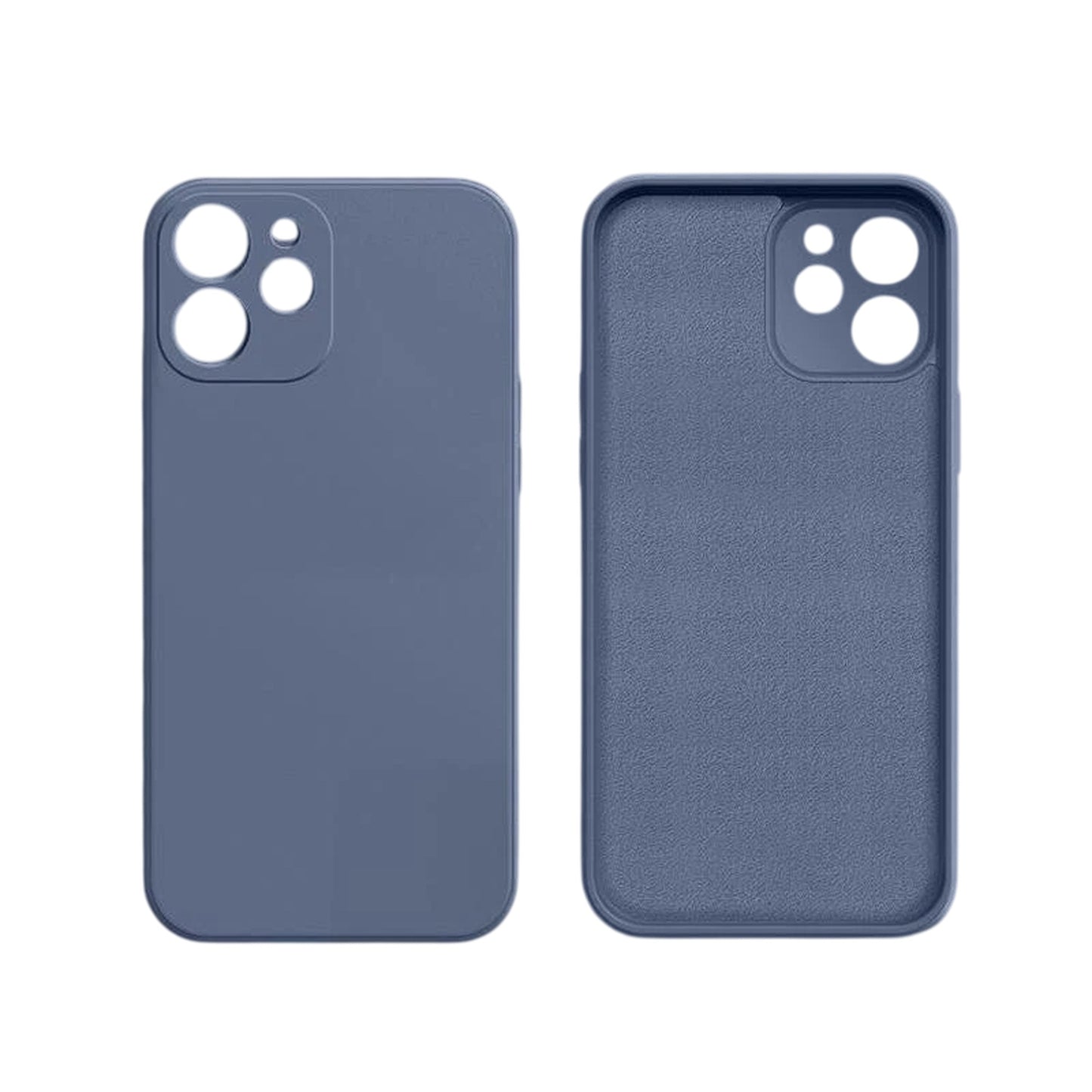 Grey Blue Silicone Shockproof Protective Case for iPhone 16 15 14 13 12 11 Pro