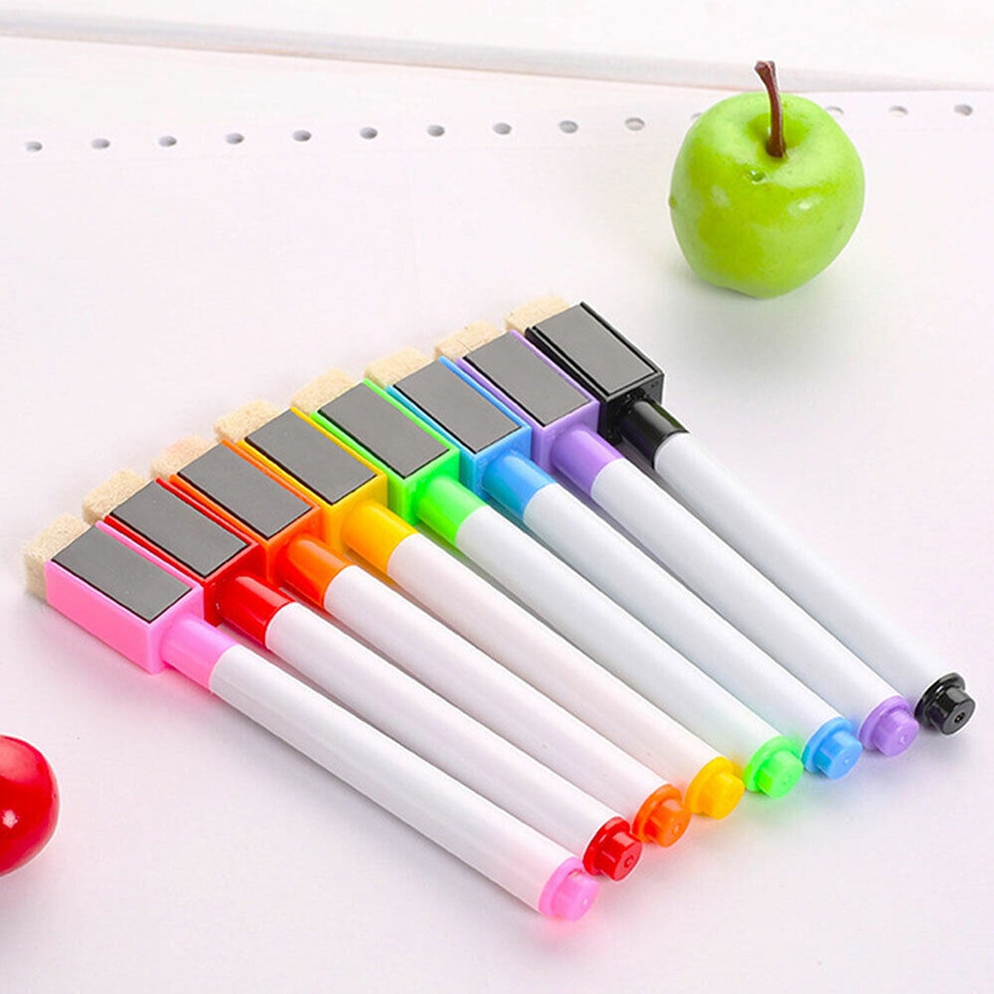 Whiteboard Marker Pens Magnetic Eraser Lid Cap 8x
