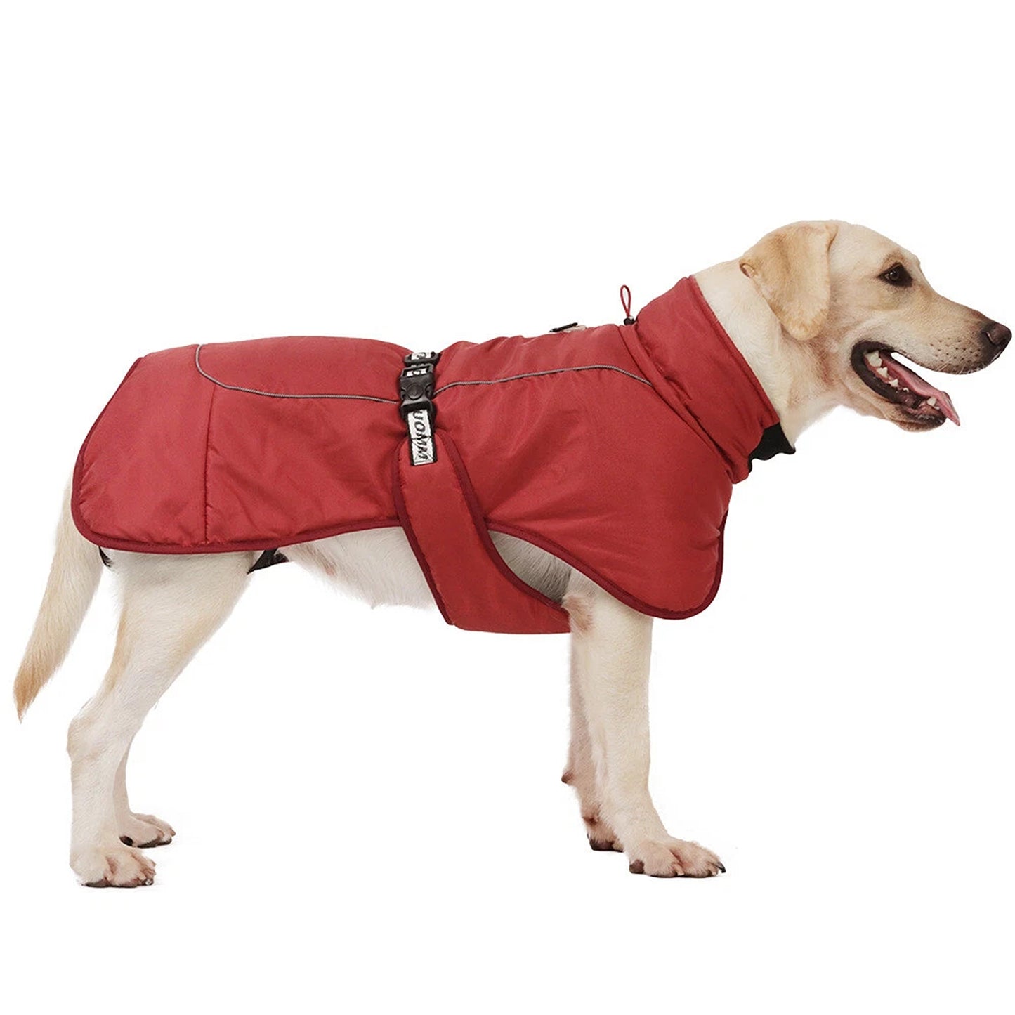 Waterproof Winter Warm Dog Jacket Thick Windproof Coat - Red