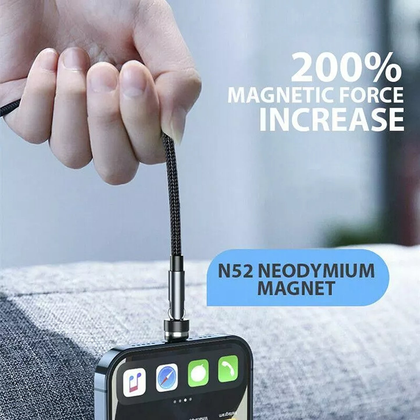 3 in 1 Magnetic Fast Charging Cable 540 Rotating USB Charger for Type-C Micro USB iPhone