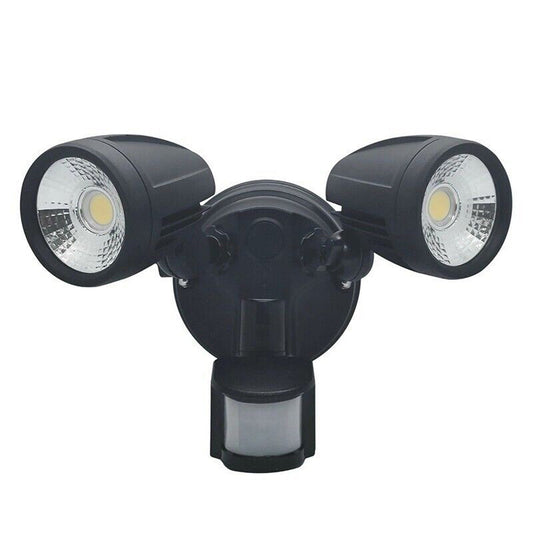 26V Twin LED Security Flood Light Outdoor Garage Sensor Spotlight