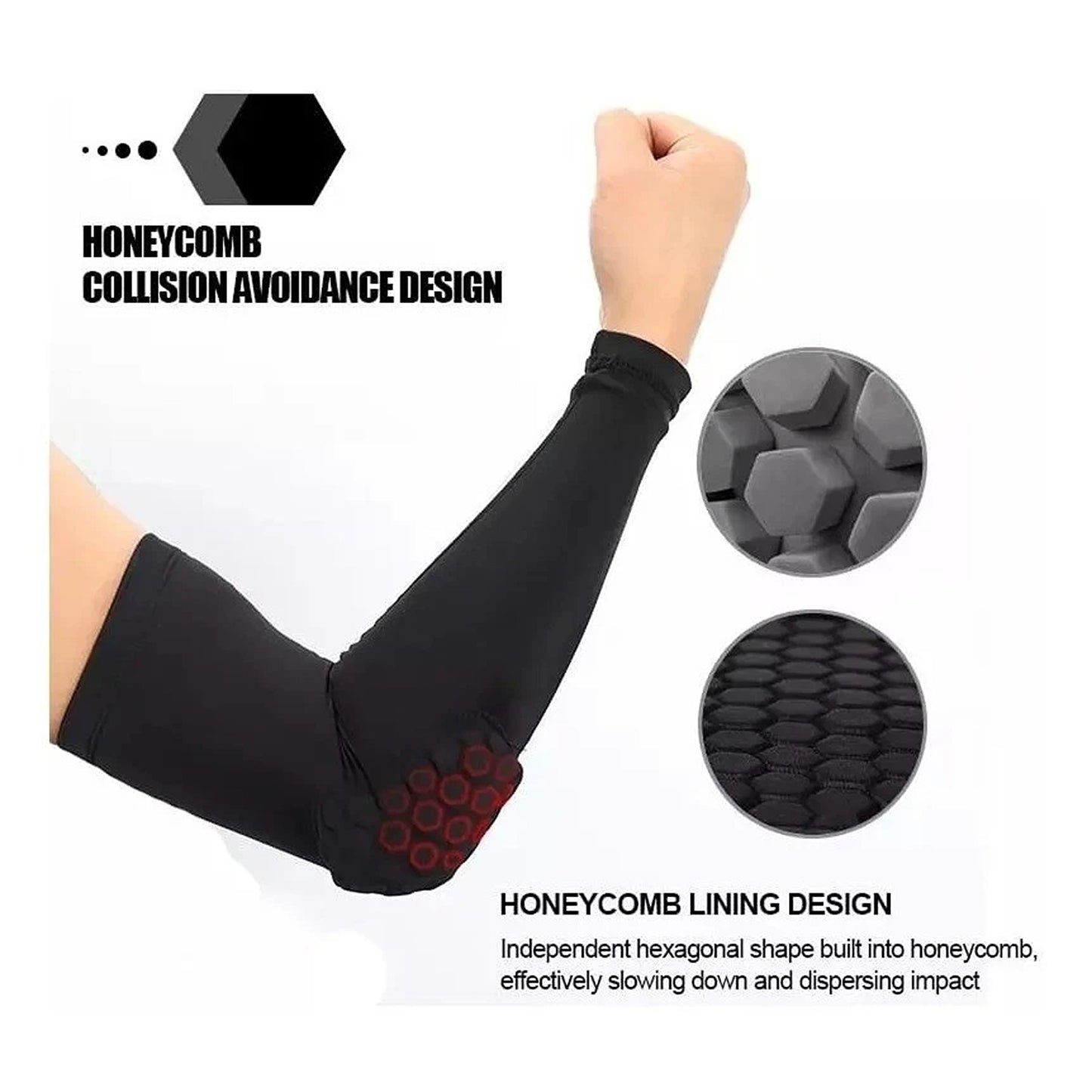 Black Sports Elbow Compression Sleeve Arm Guard Support