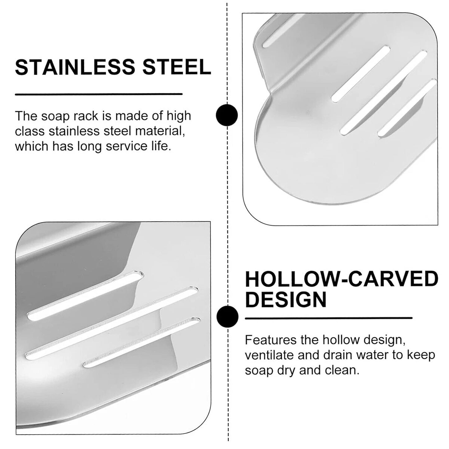 Stainless Steel Wall Mounted Soap Dish for Bathroom