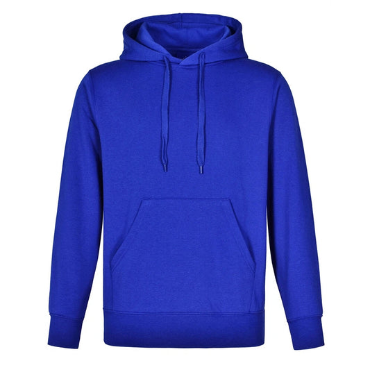 Adult Pullover Fleece Hoodie with Pocket and Contrast Hood - Royal