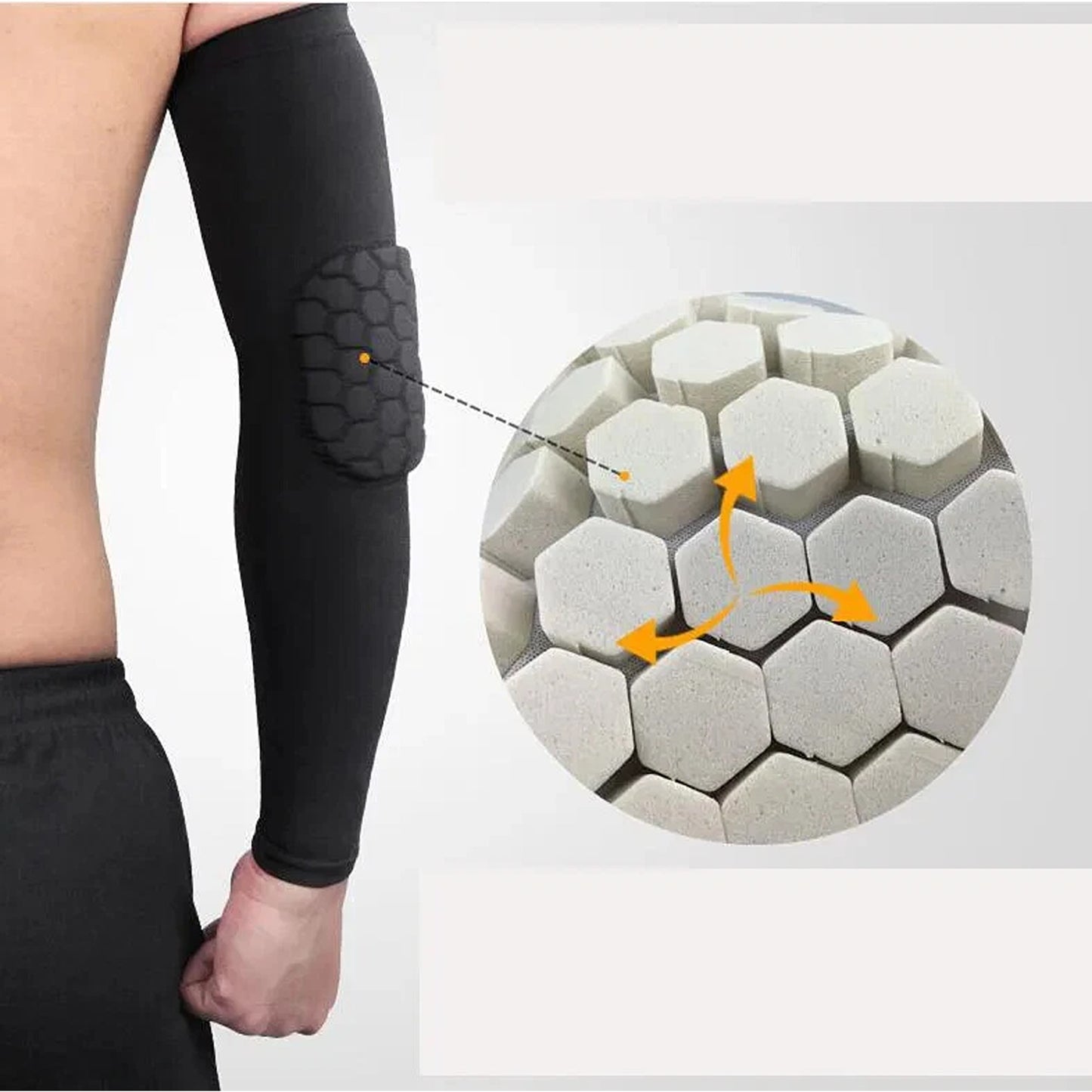 Black Sports Elbow Compression Sleeve Arm Guard Support