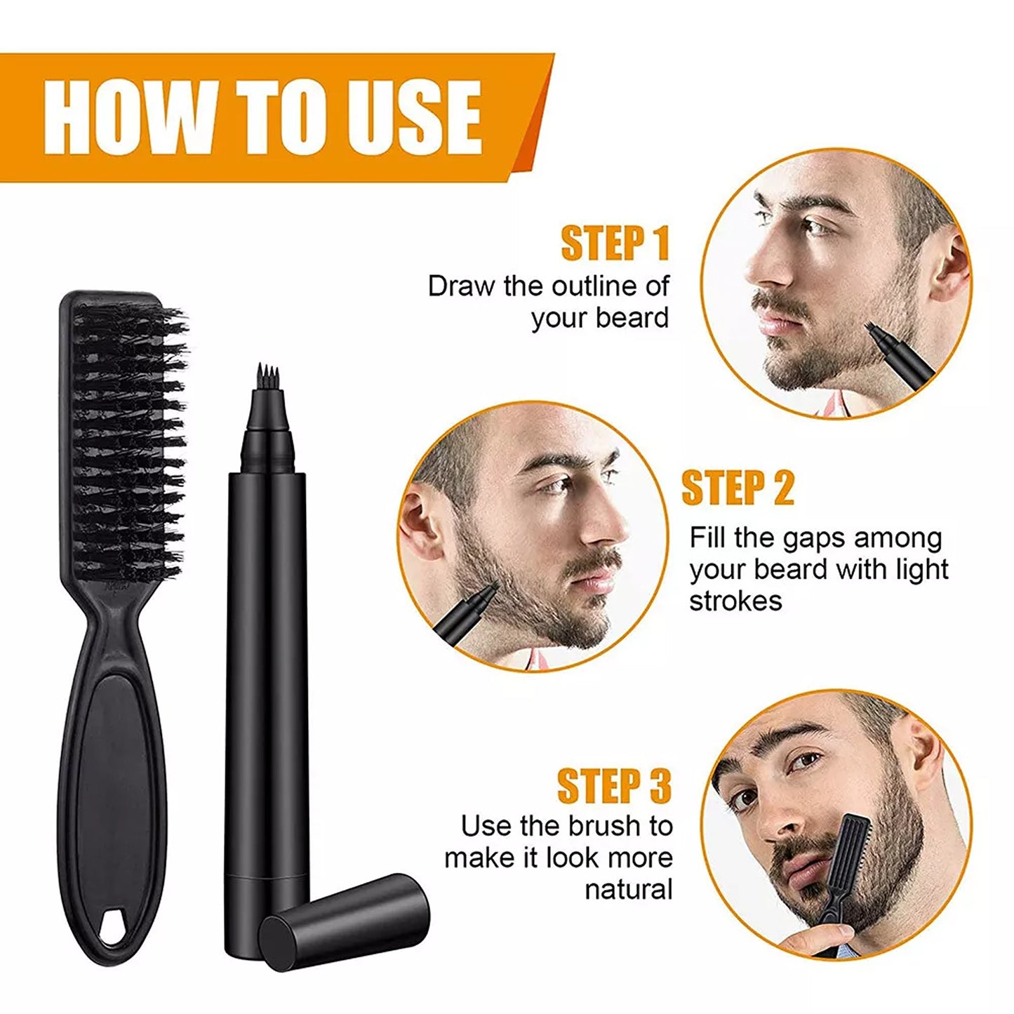 Beard and Hair Filler Pen for Thickening and Camouflage