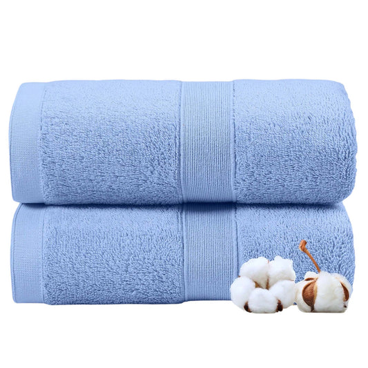 Blue Suede Cotton Jumbo Bath Sheets Extra Soft 550GSM 2 Pack