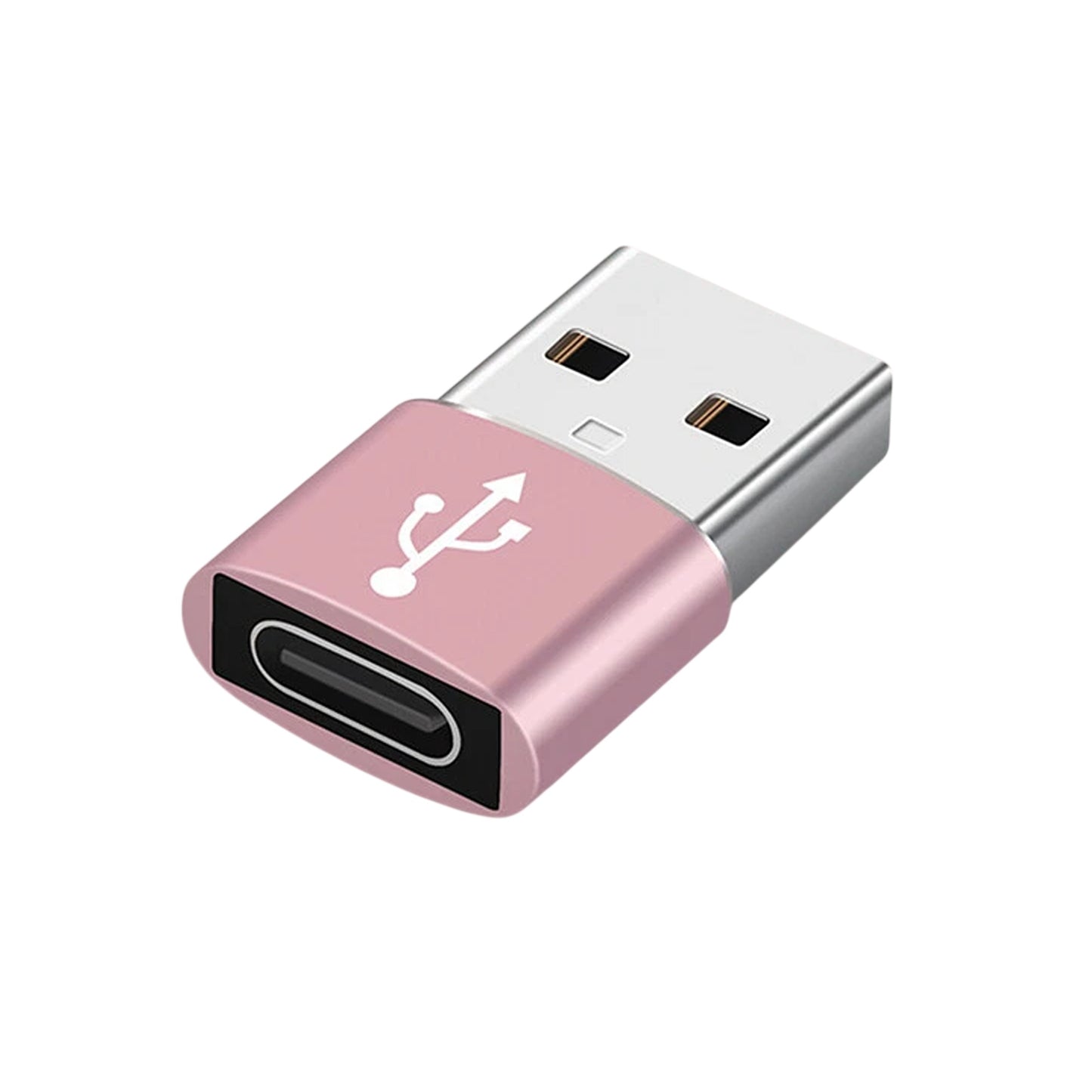 Pink USB Type A Male to USB C Female Charging Port Adapter Converter
