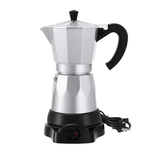 6 Cup Electric Espresso Coffee Maker Aluminum Moka Pot