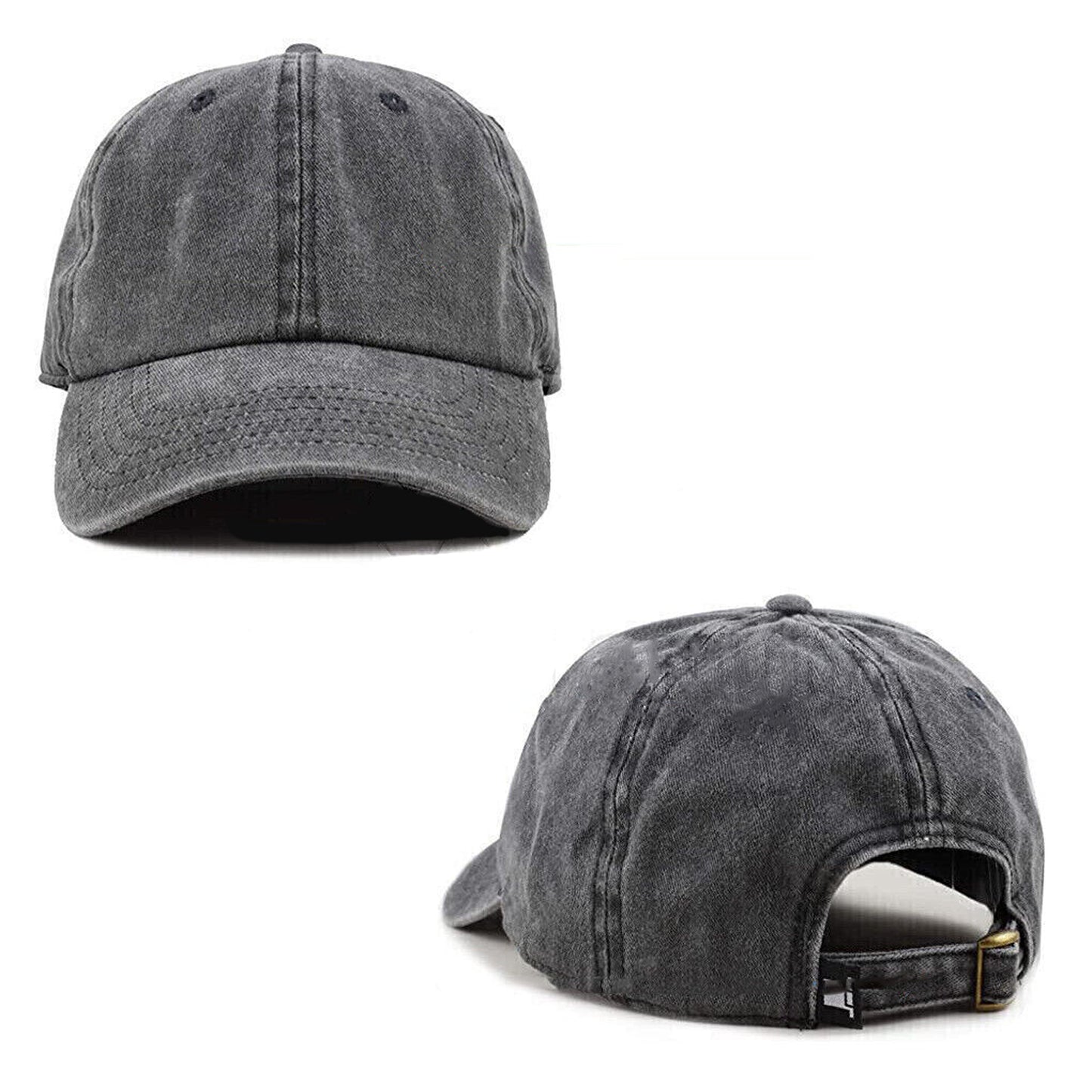 Plain Washed Baseball Cap Casual Cotton Adjustable Solid Sport Hat