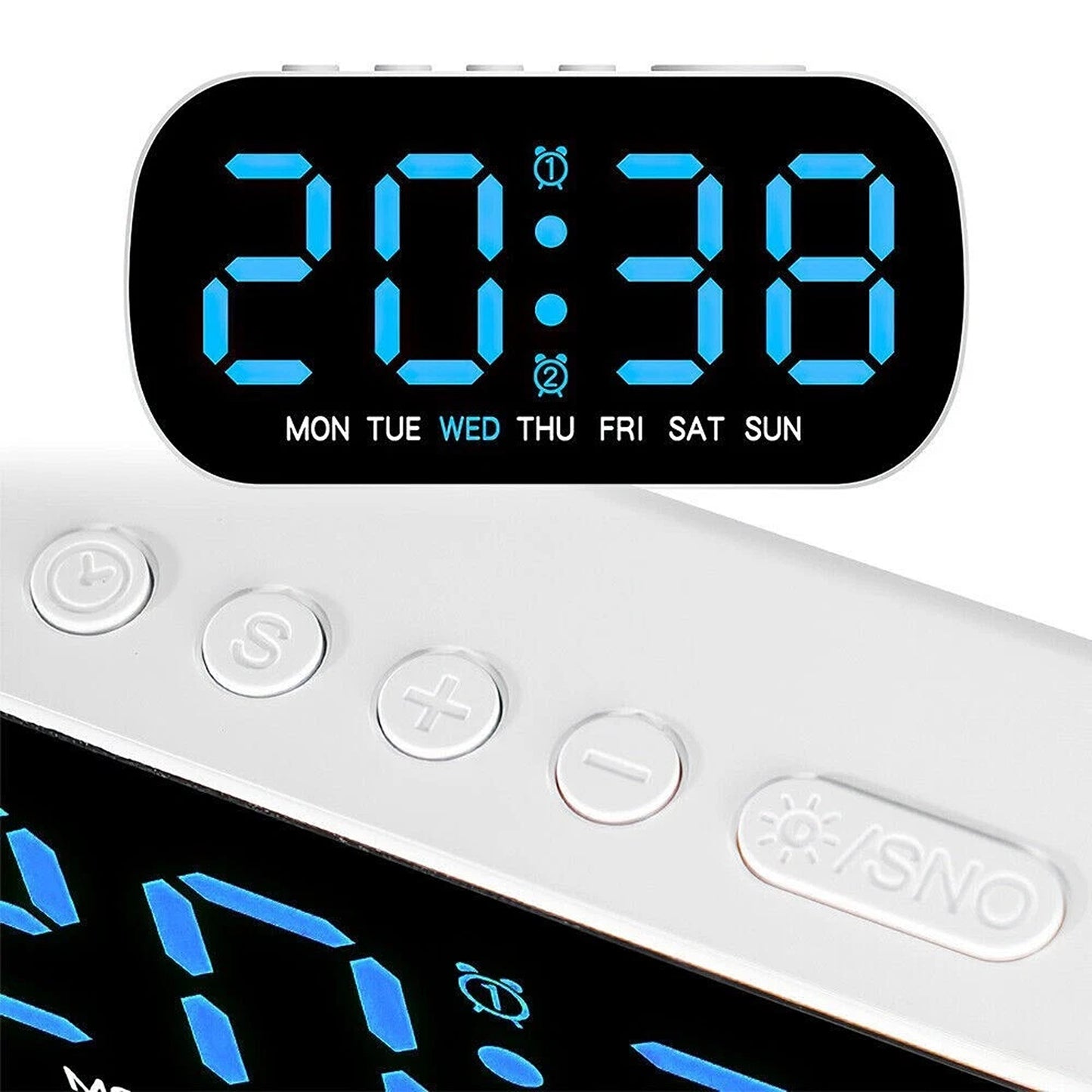 Digital LED Alarm Clock with Dual Alarm and Snooze Function