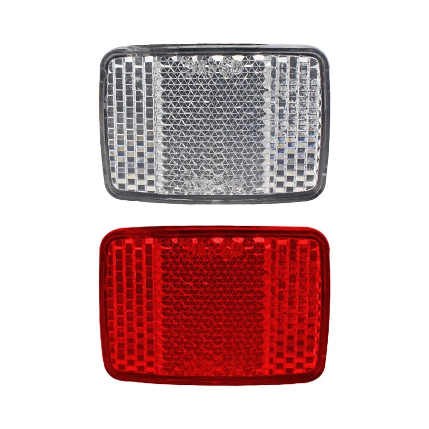 2PCS Bike Reflectors Front and Rear Handlebar Mount Red and White