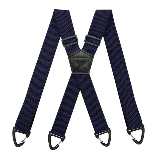 Navy Heavy Duty Elastic Suspenders for Men Trouser Pants Braces