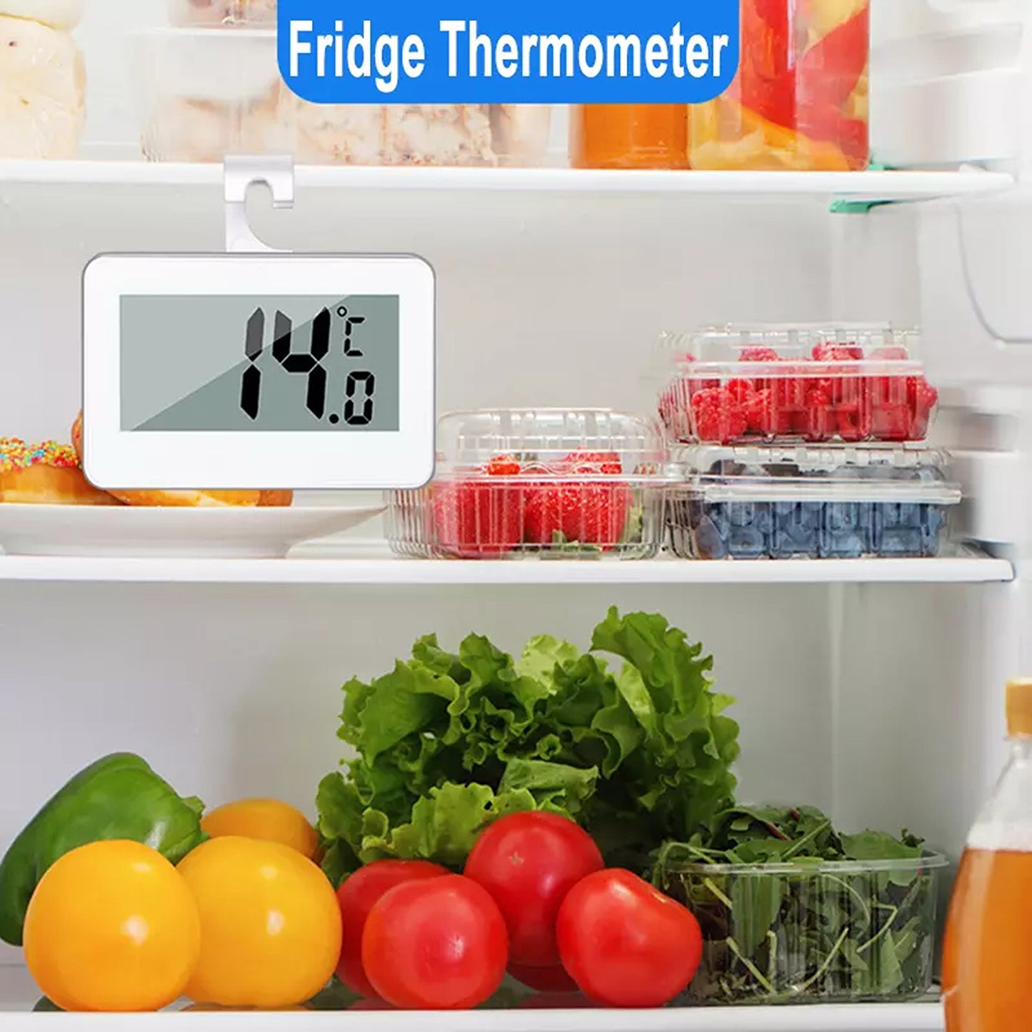 Digital Kitchen Thermometer Waterproof with Hook and Magnet