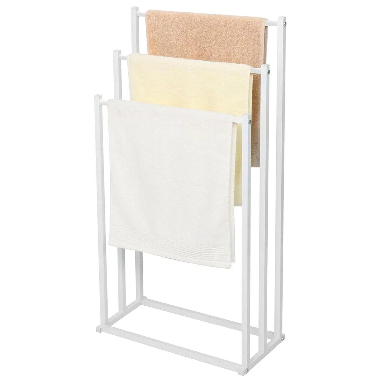3 Tier Freestanding Metal Towel Rack with Drying Bars
