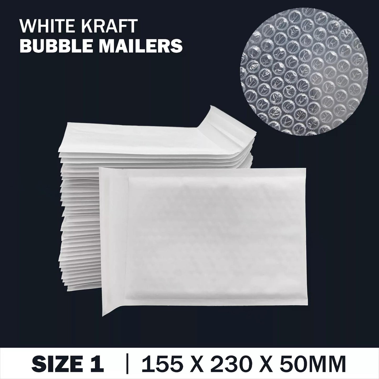 A5 Bubble Mailer 155x230mm White Padded Envelope C5 Size 1 - 40pcs