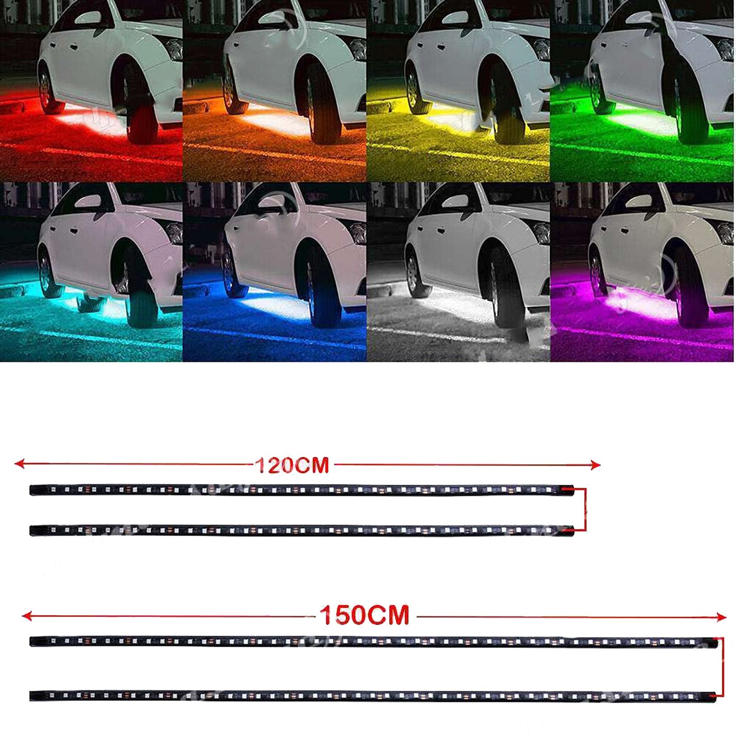 App Control RGB Underglow LED Neon Strip Kit For Car