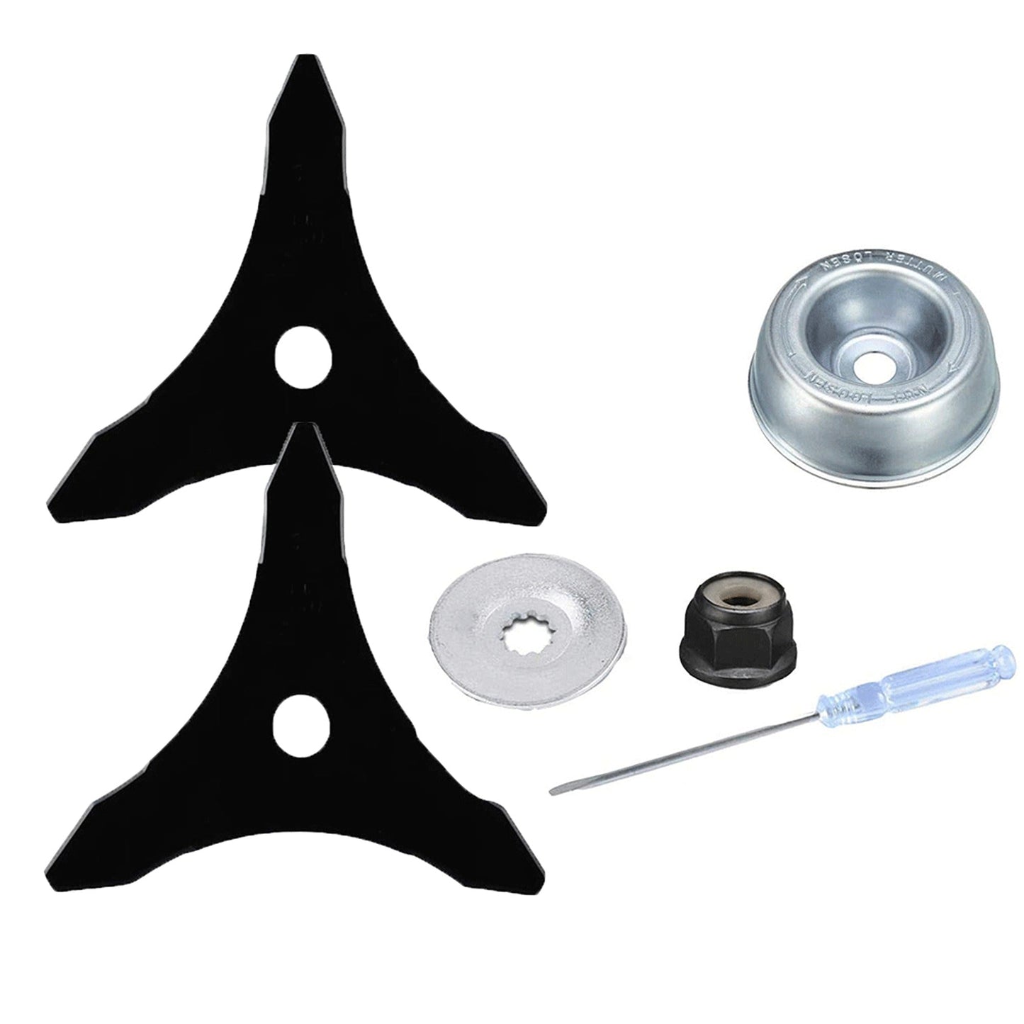 Mower Triangle Saw Blade Weed Eater Blade 3-Teeth Brush Cutter Trimmer Blade - 2pcs