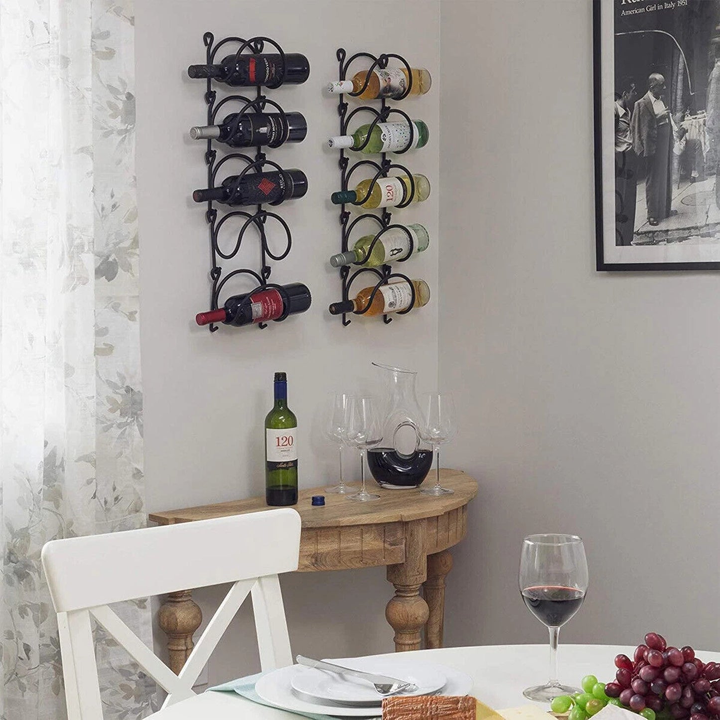 Wall Mounted Bathroom Shelf with Towel and Wine Holder