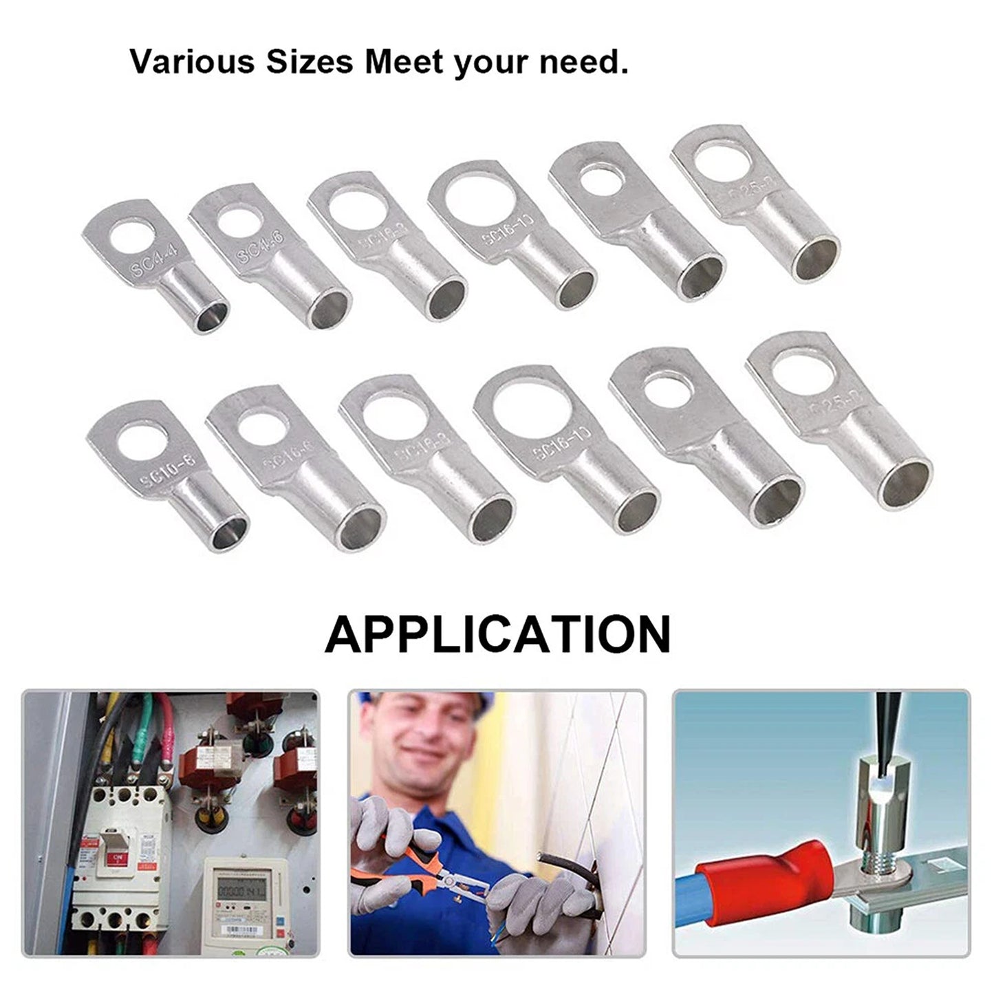 220 Piece Cable Lug Kit with Crimper and Copper Terminals