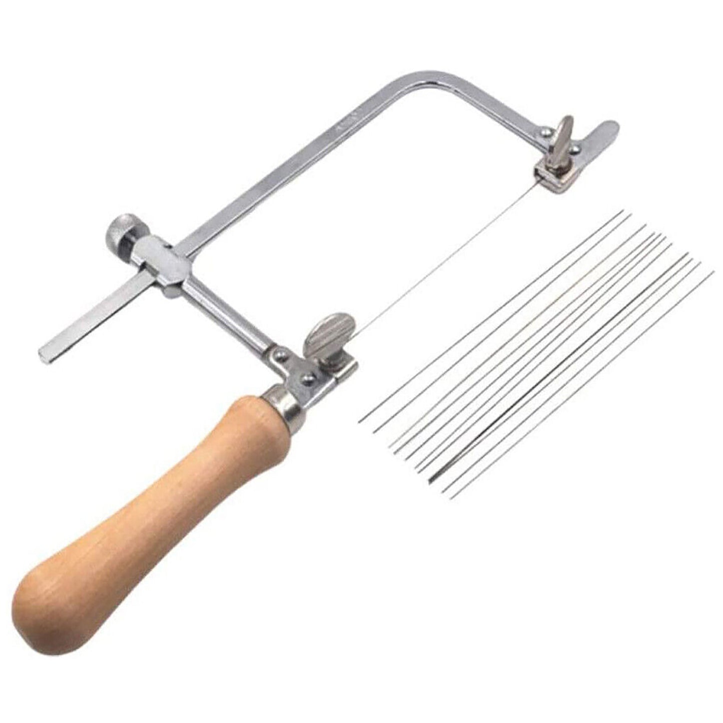 U Shaped Jewelers Saw Frame Mini DIY Jewelry Tool with 12 Blades