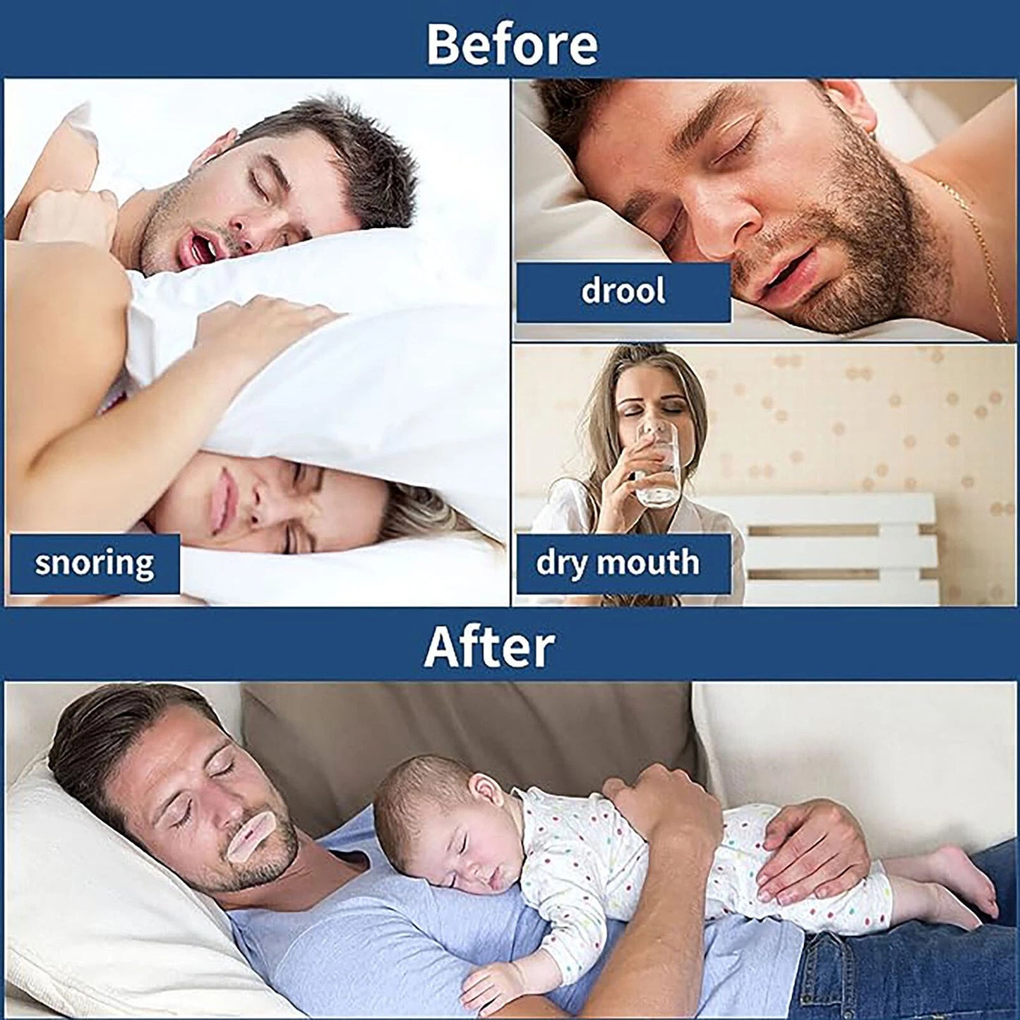 Mouth Tape Strips for Snoring Relief and Nose Breathing 90pcs