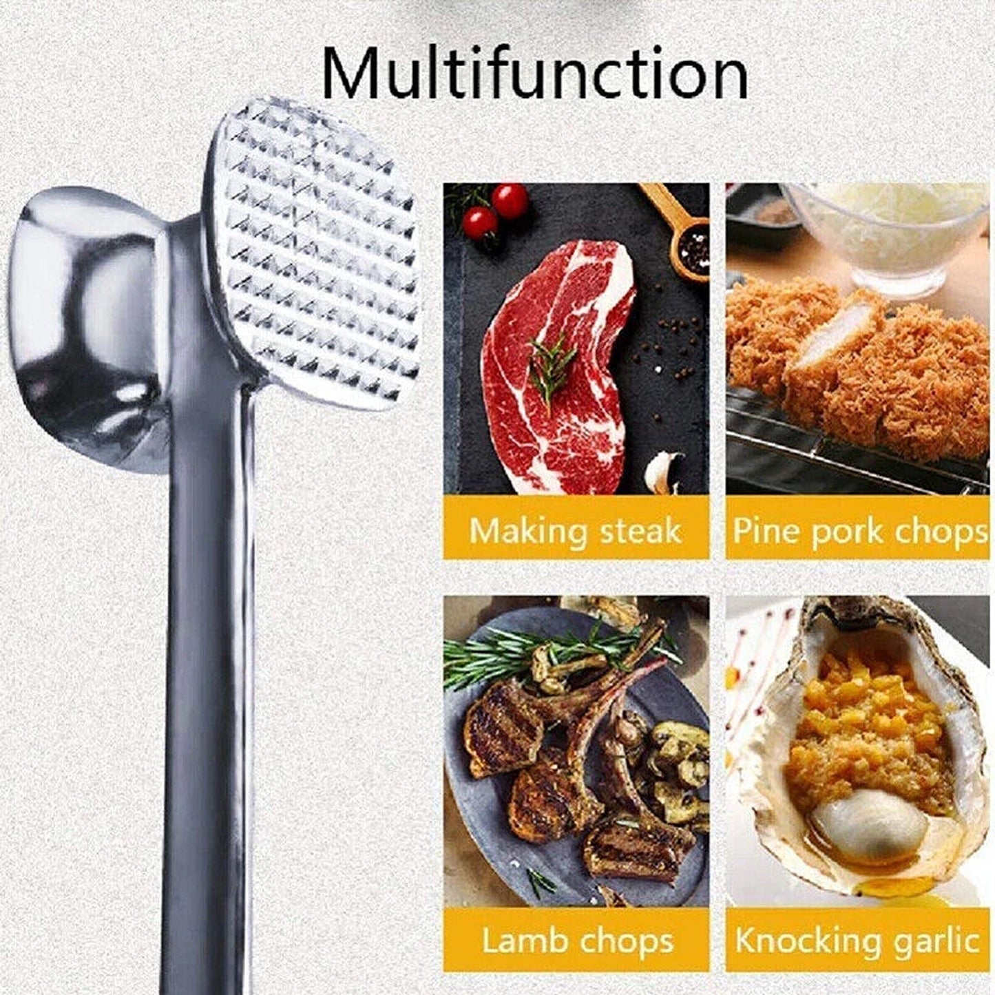 Aluminum Meat Tenderizer Hammer for Steak Chicken and Beef