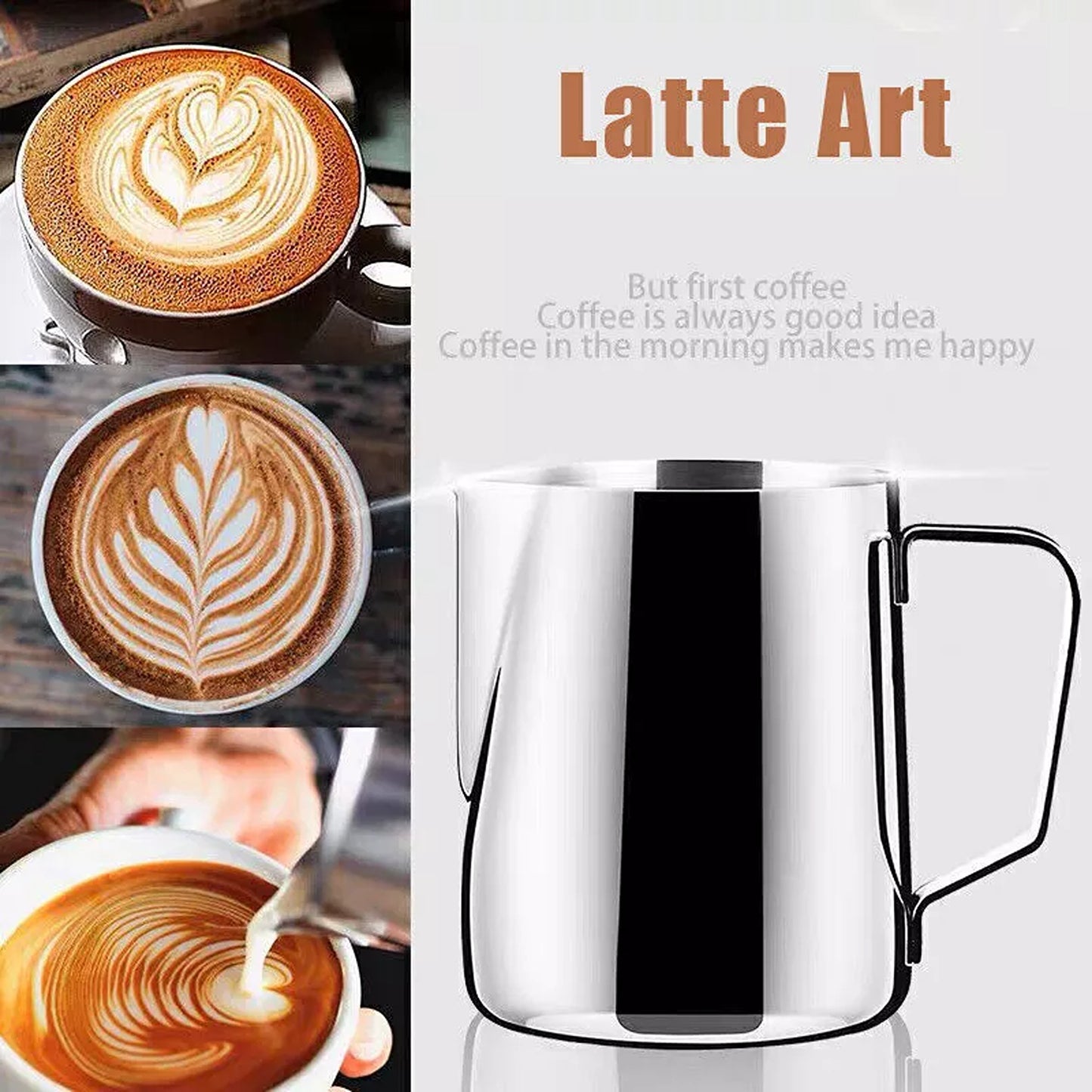 Stainless Steel Milk Frothing Pitcher with Scale for Coffee and Latte