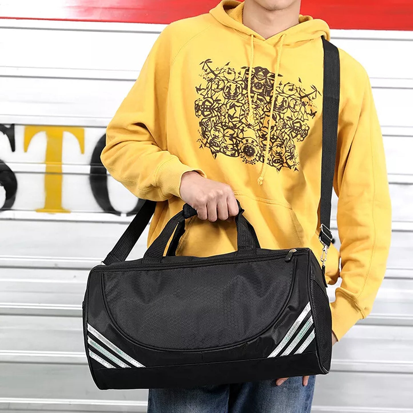 Waterproof Sports Duffle Bag Large Gym Travel Shoulder Bag Foldable