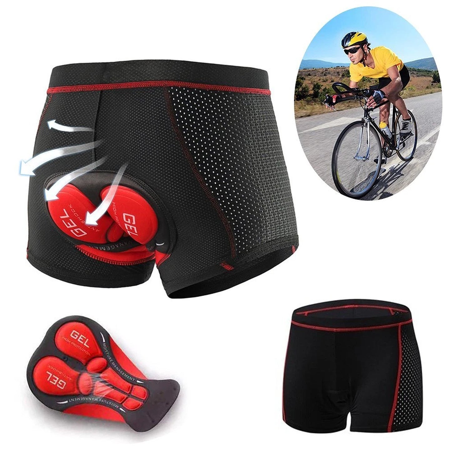Comfort Fit 5D Gel Padded Cycling Shorts for Men