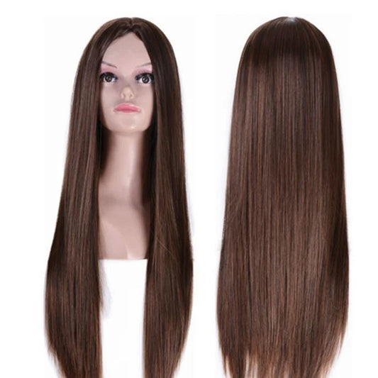 Brown Blonde Long Straight Costume Wig with Adjustable Cap