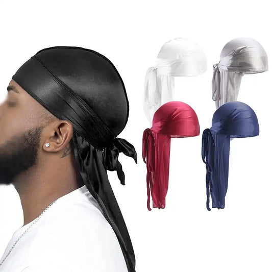 Unisex Bandana Doo Durag Headwear Soft Silk Pirate Cap Wrap Fashion Men Women