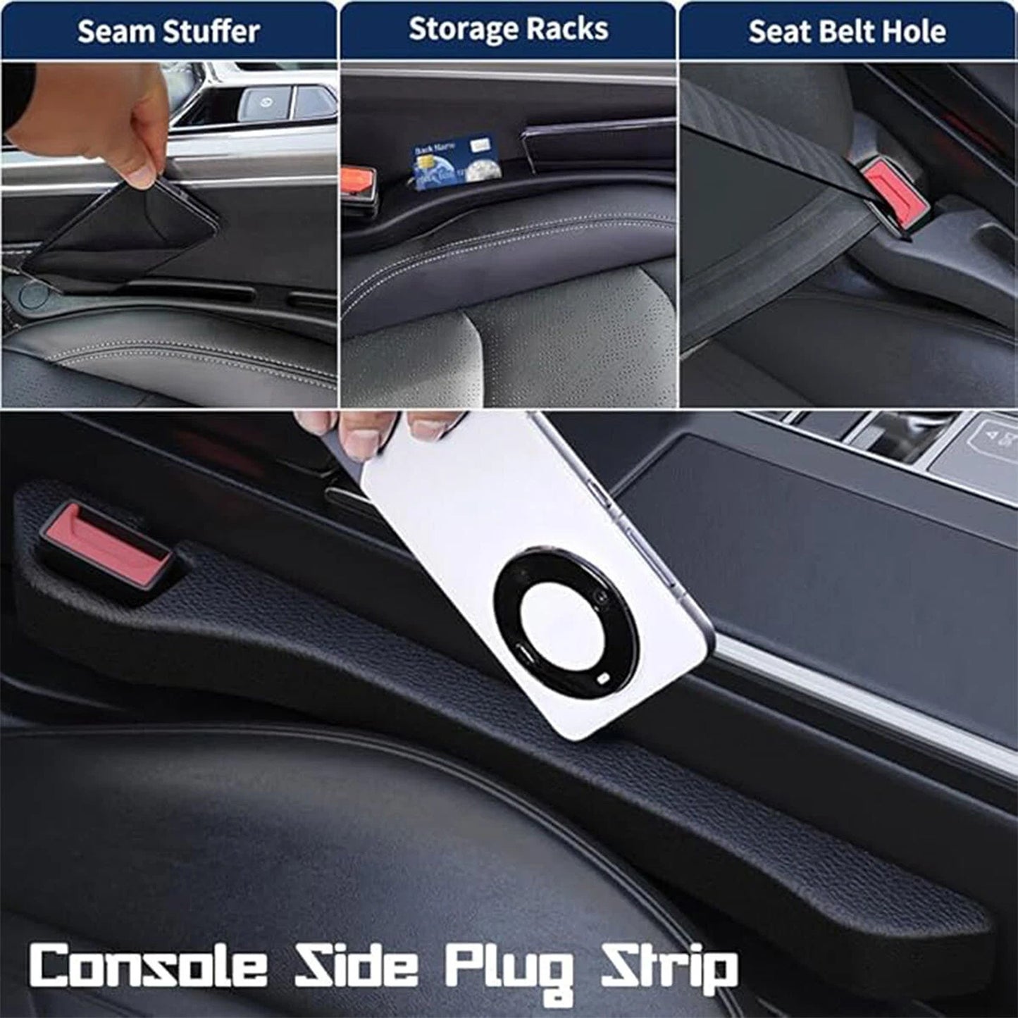 2 Piece Anti Drop Car Seat Gap Fillers for Vehicle Interior