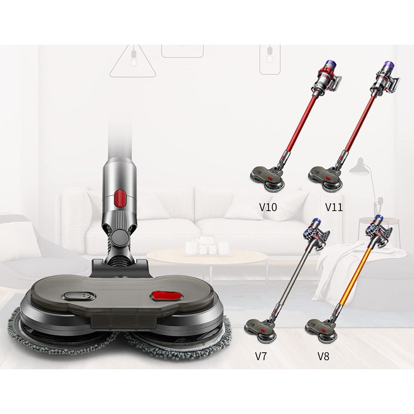 Electric Motorised Mop for Dyson Vacuum Cleaners Cordless V7 V8 V10 V11 Wet Dry