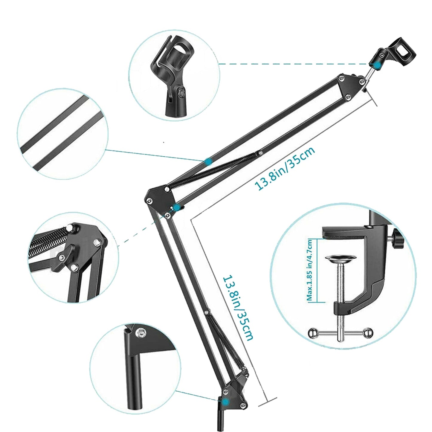 Microphone Suspension Boom Scissor Arm Stand