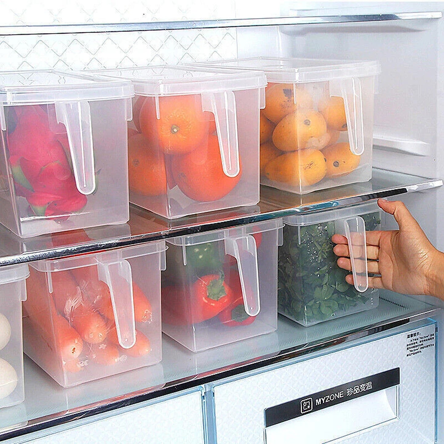 Refrigerator Storage Box Food Container Kitchen Fridge 4x