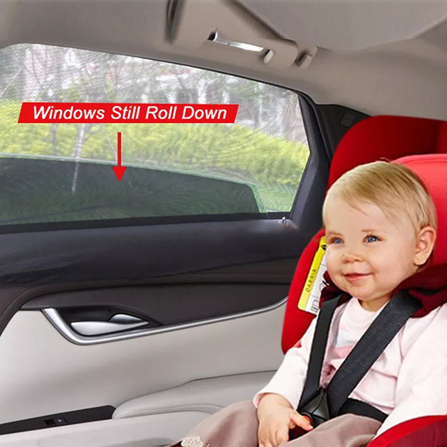 2x Car Rear Side Window Shades Universal Fit for Baby and Kids Protection