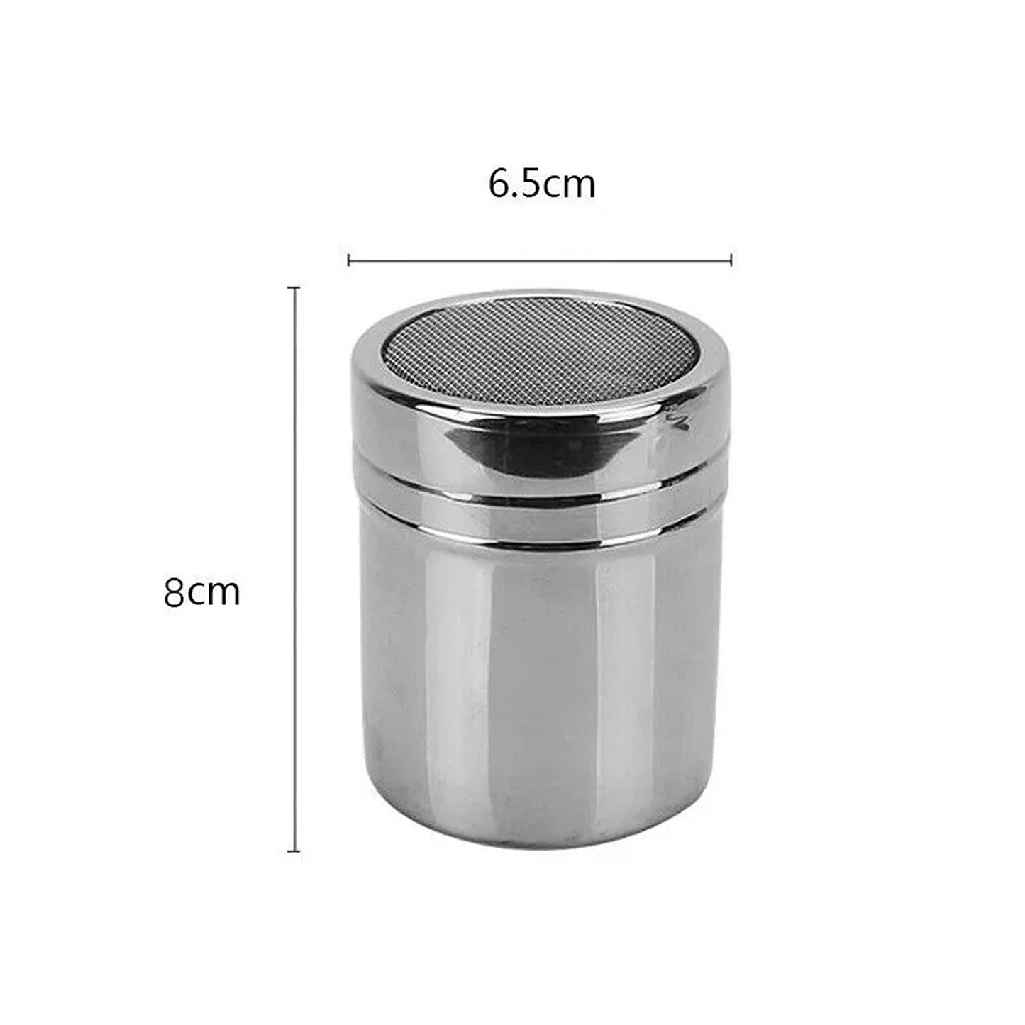 Stainless Steel Chocolate Powder Shaker for Coffee and Desserts