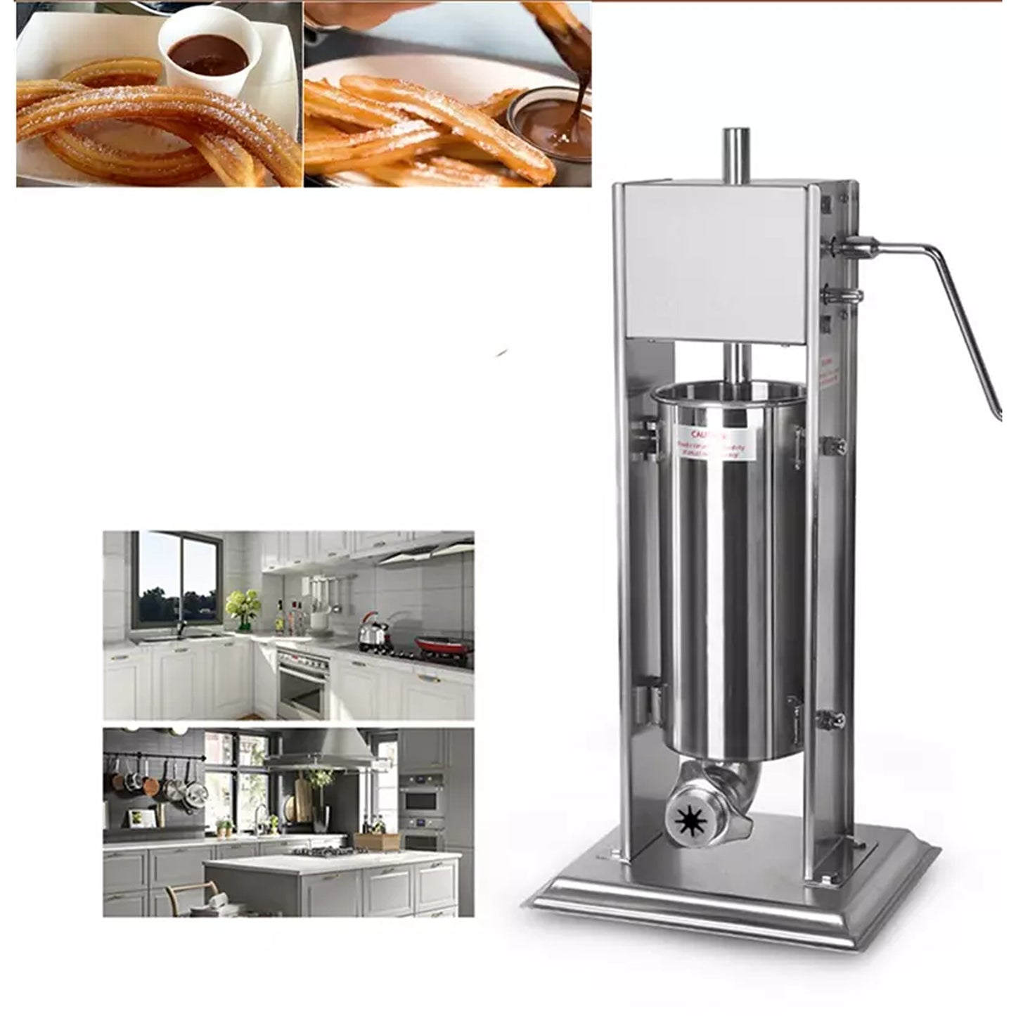 Manual Vertical Churros Maker 5L with Nozzles for Commercial Kitchens