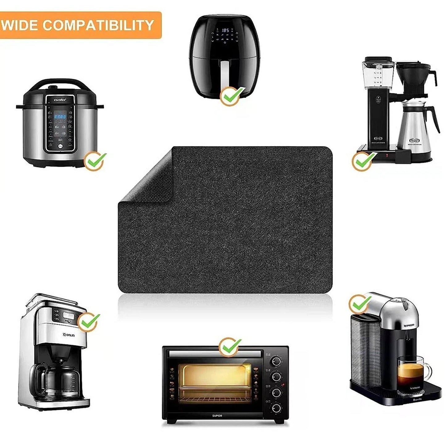 Non Slip Heat Resistant Kitchen Mat for Air Fryers