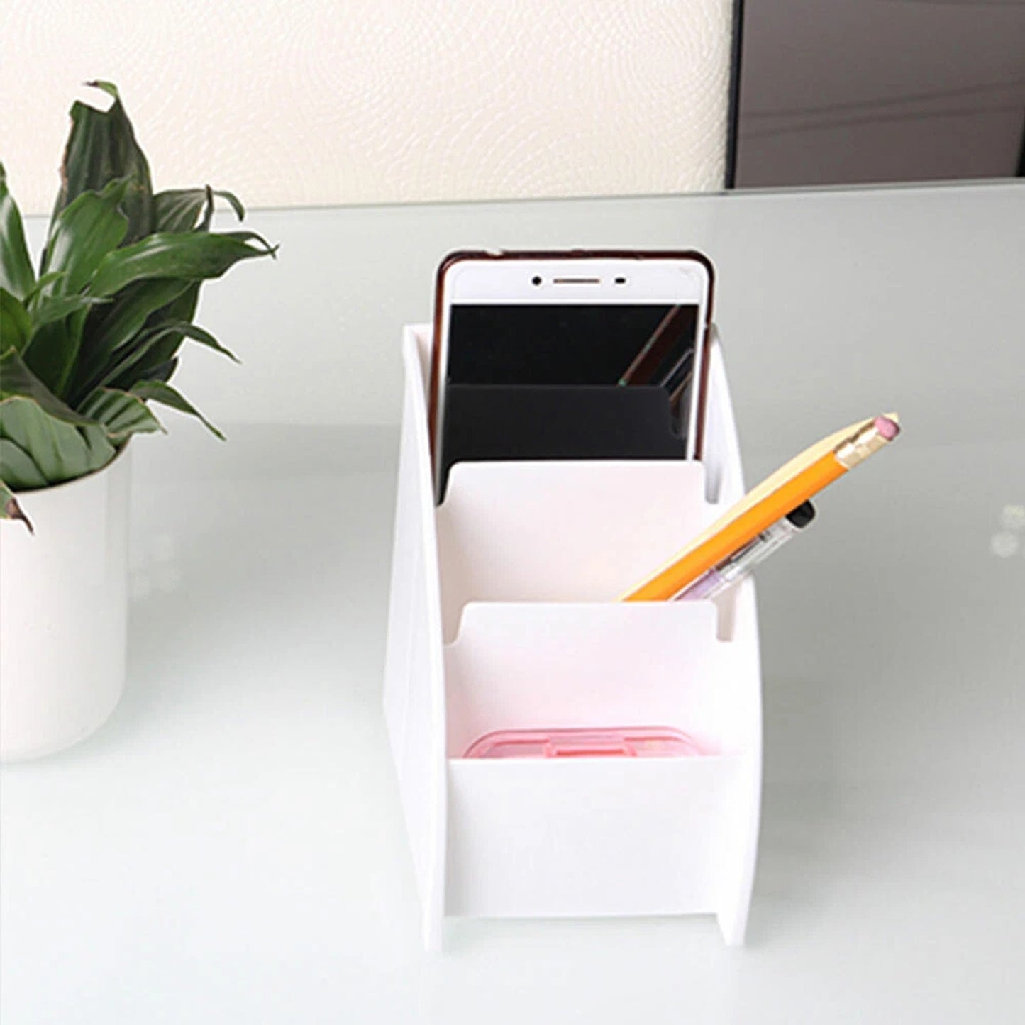 Desktop Storage Organizer for Office Supplies and Remote Controls