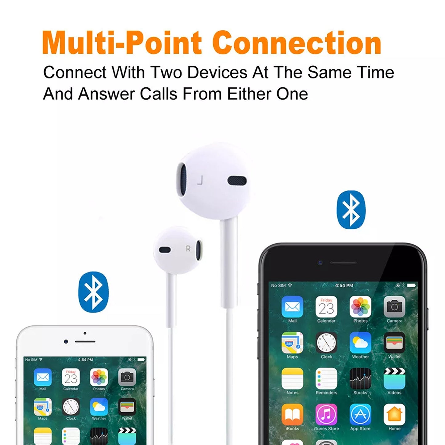 Wireless Sweatproof Headphones with Mic for Workout and Gym