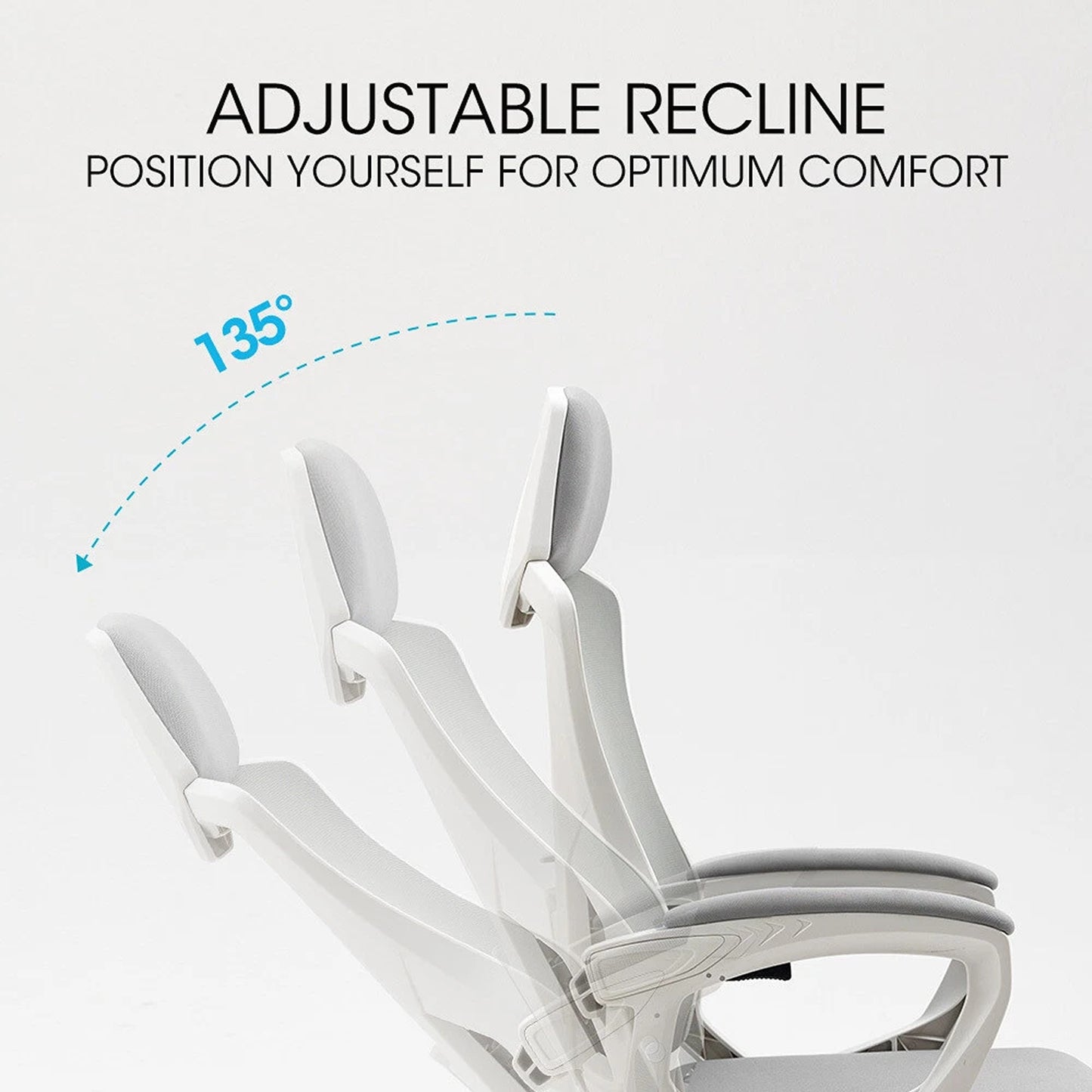 Ergonomic Mesh Office Chair Reclining Executive Desk Chair White