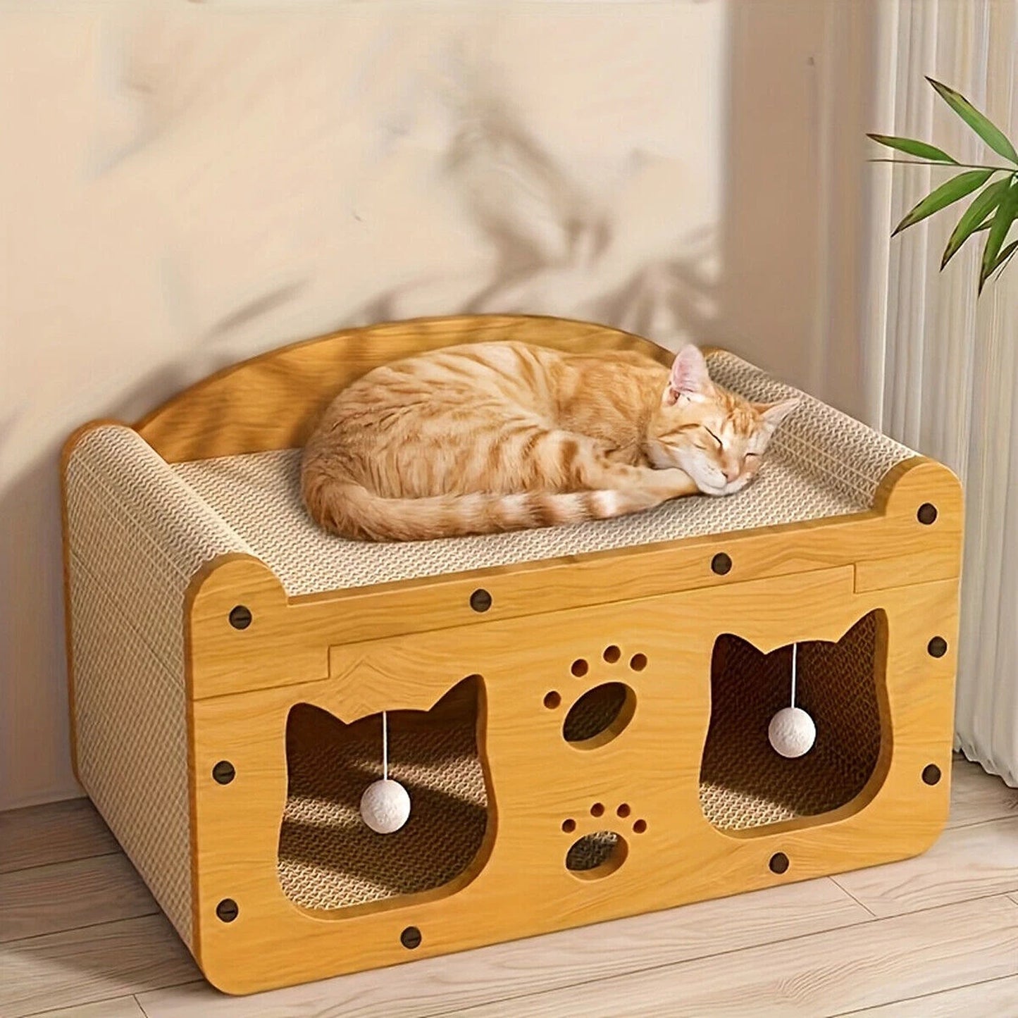 Cat Scratching Board and House All in One Wear Resistant Toy