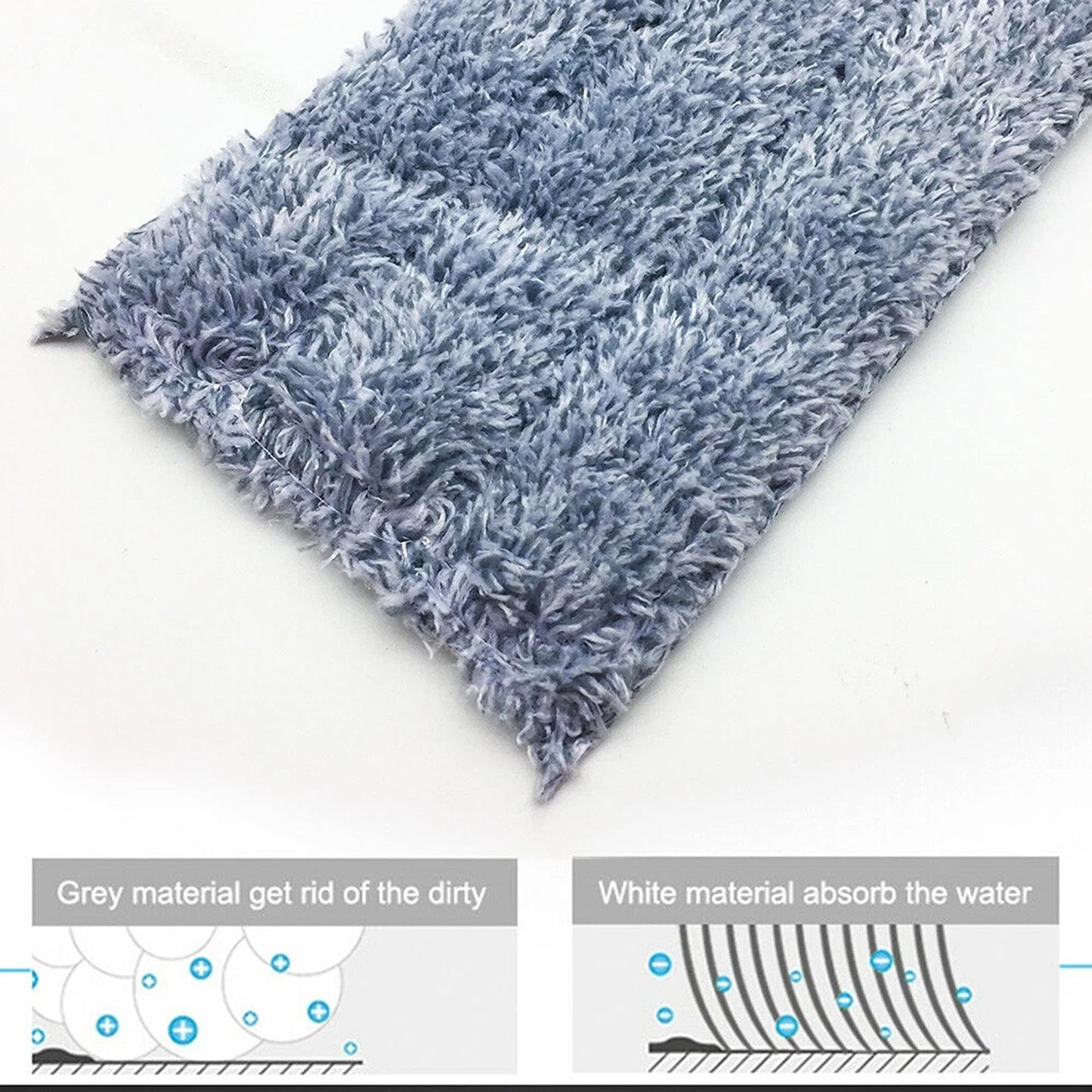 Microfibre Flat Mop and Bucket Floor Cleaner Set Wet Dry