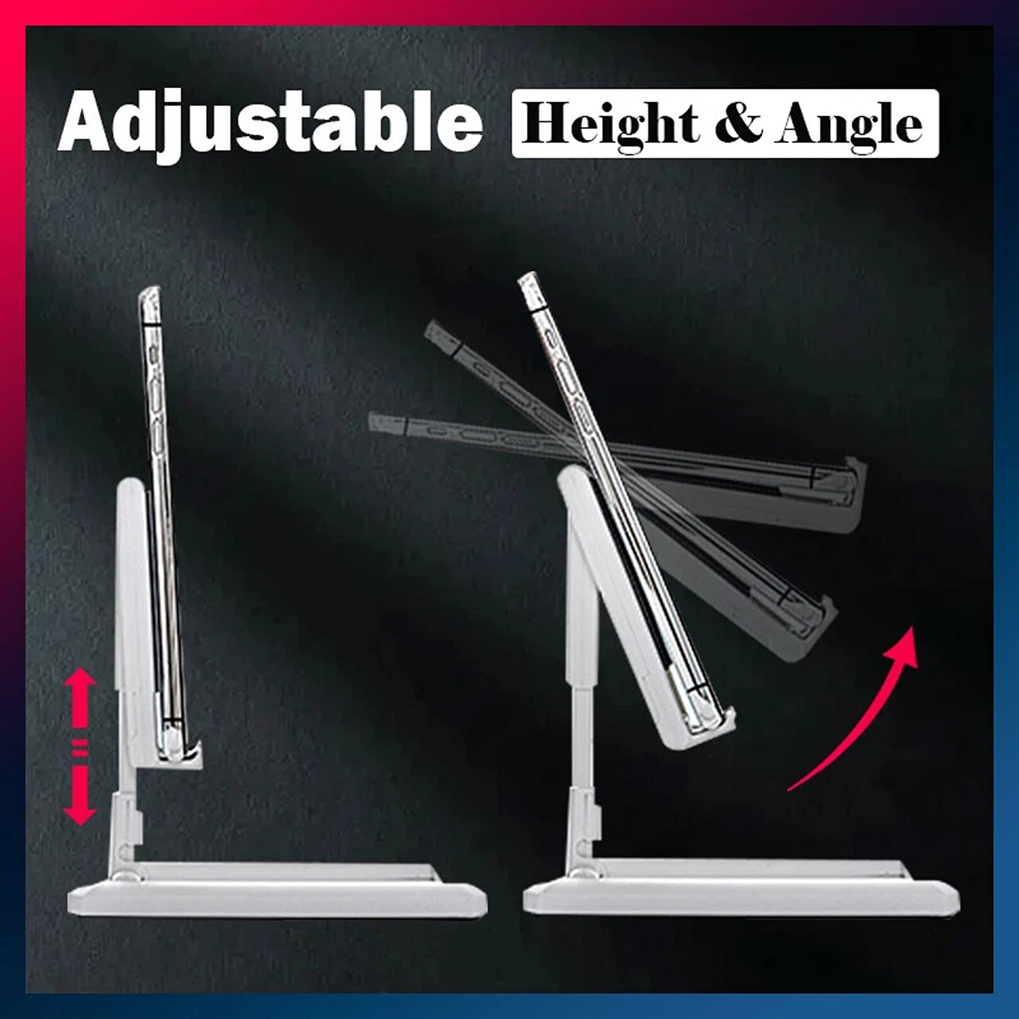 Adjustable Phone and Tablet Holder Foldable Desk Mount for iPhone