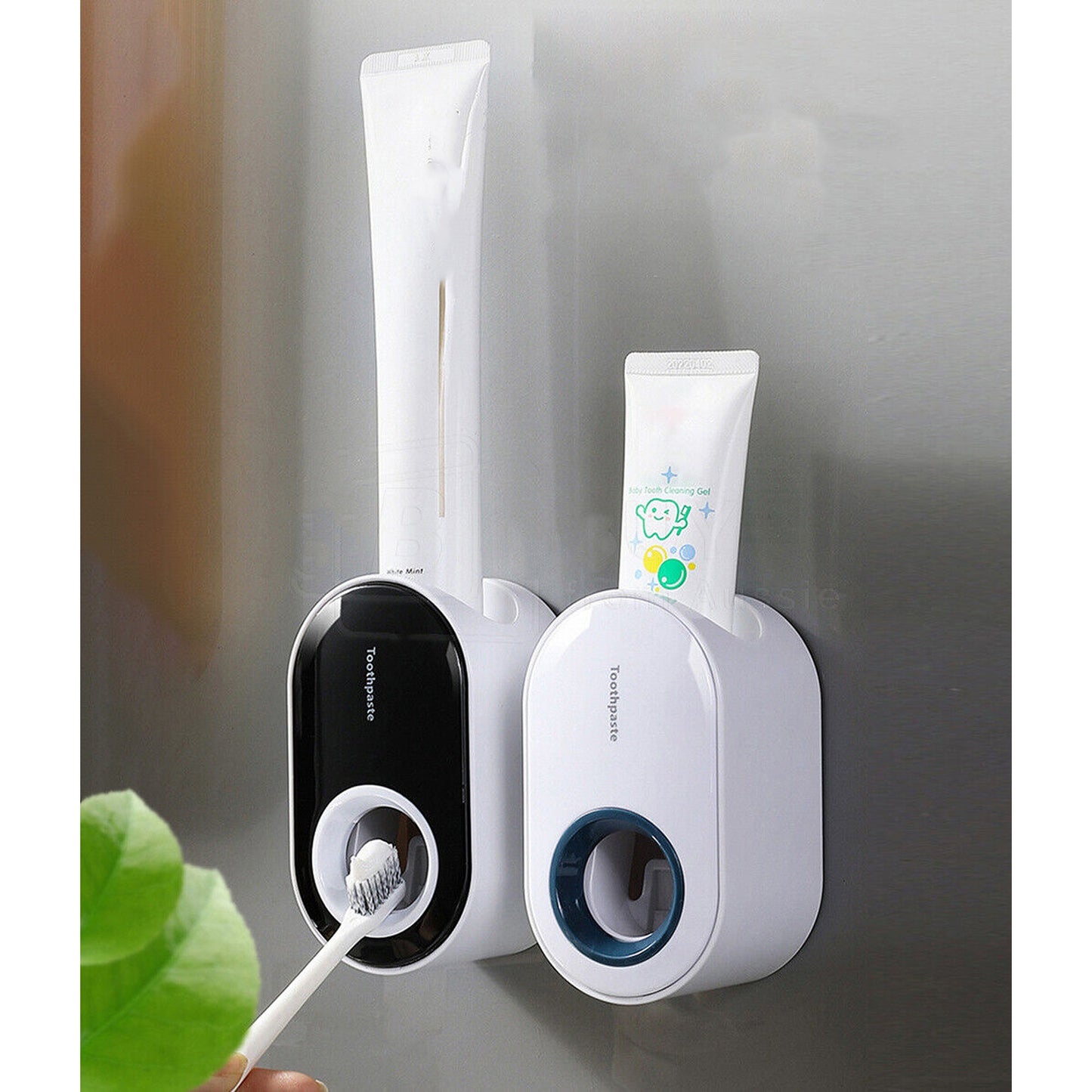 Wall Mounted Toothbrush Holder Automatic Toothpaste Dispenser